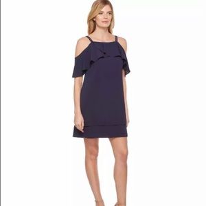 Maggy London crepe cold shoulder dress